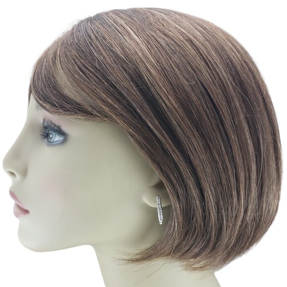 14 Karat White Gold Diamond Oval Hoop Earrings #19435 - Picture 7 of 8